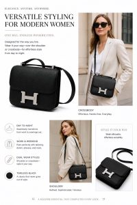 hermès constance 19 black epsom leather shoulder bag – silver h clasp, compact crossbody bag, luxury designer style, elegant everyday handbag for women