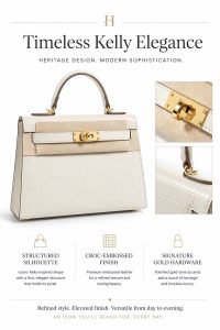 hermès kelly mini 19 white croc embossed top handle bag with gold hardware, luxury designer shoulder crossbody bag for women