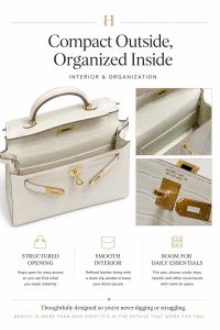 hermès kelly mini 19 white croc embossed top handle bag with gold hardware, luxury designer shoulder crossbody bag for women