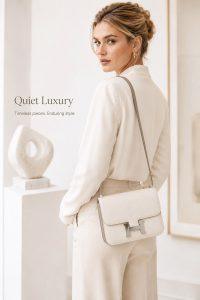 hermès constance mini shoulder bag – ivory textured leather crossbody bag with silver h clasp, luxury designer flap bag for women
