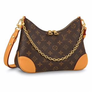lv crescent hobo bag – iconic monogram canvas, gold chain accent, adjustable leather strap, luxury everyday shoulder bag