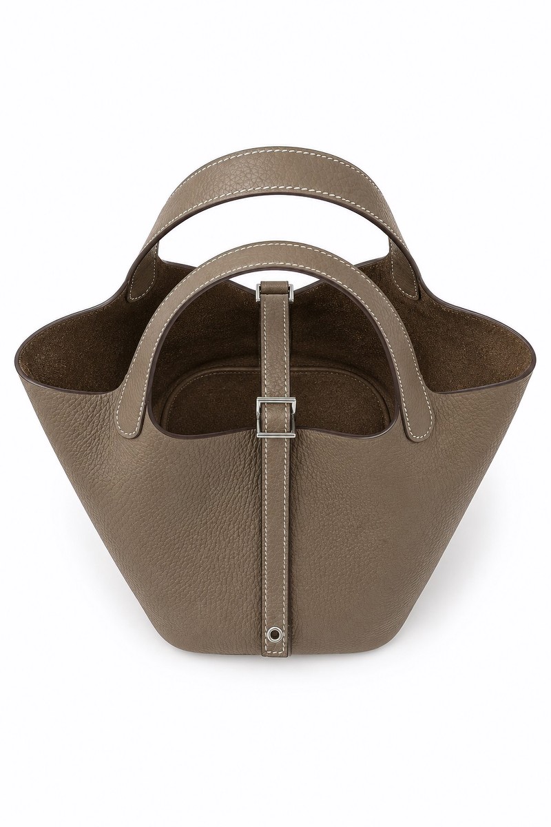 hermès picotin style elephant grey bucket bag – premium pebbled leather tote, quiet luxury handbag, elegant everyday carry for women hermès picotin style elephant grey bucket bag – premium pebbled leather tote, quiet luxury handbag, elegant everyday carry for women