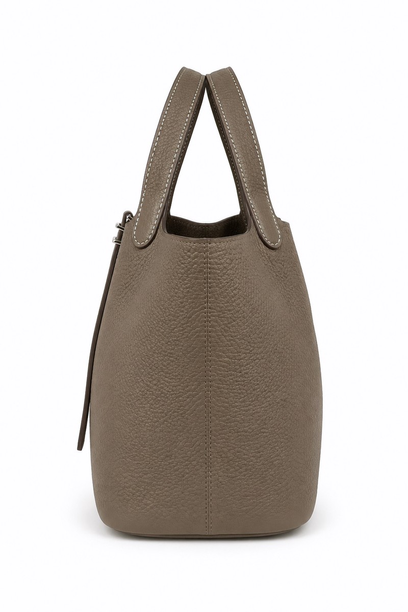 hermès picotin style elephant grey bucket bag – premium pebbled leather tote, quiet luxury handbag, elegant everyday carry for women hermès picotin style elephant grey bucket bag – premium pebbled leather tote, quiet luxury handbag, elegant everyday carry for women