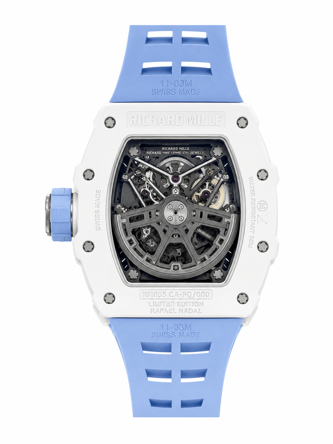 RM35-03 butterfly rotor watch back transparent view RM35-03 butterfly rotor watch back transparent view