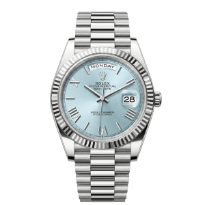 rolex day date 40 950 platinum ice blue dial roman numerals m228236 0012