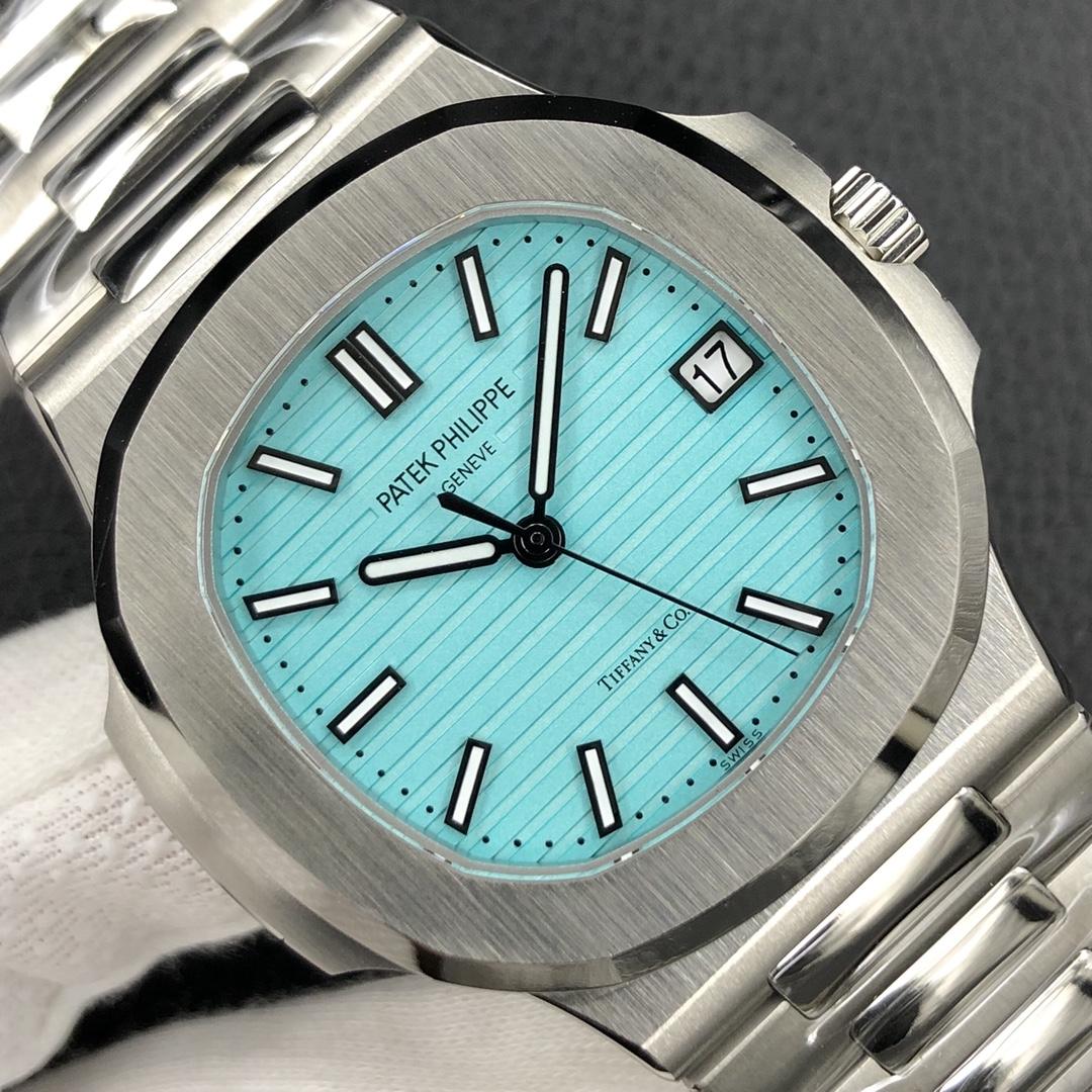 5711 Tiffany turquoise dial homage watch full dial shot 5711 Tiffany turquoise dial homage watch full dial shot
