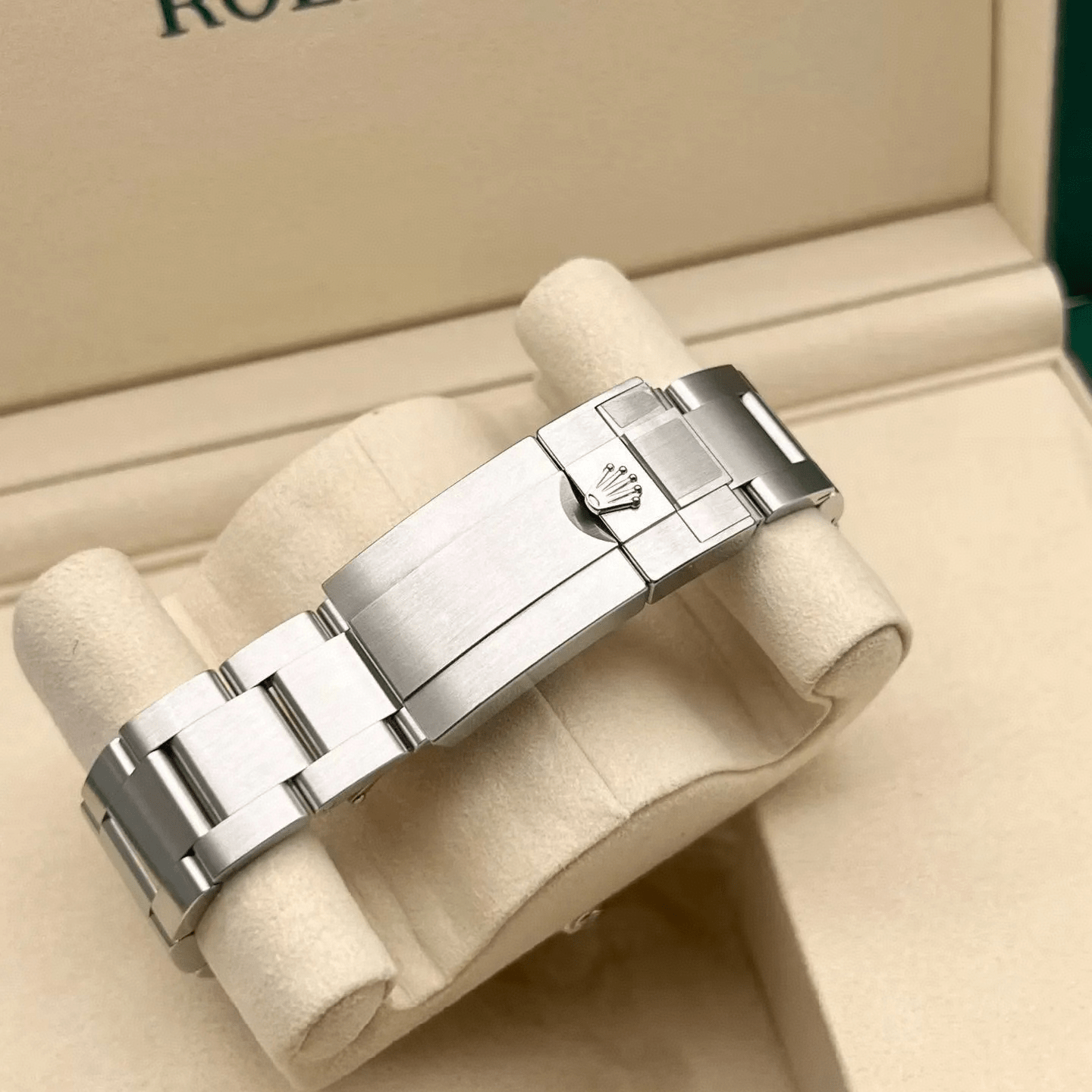 Rolex steel oyster bracelet closeup Rolex steel oyster bracelet closeup
