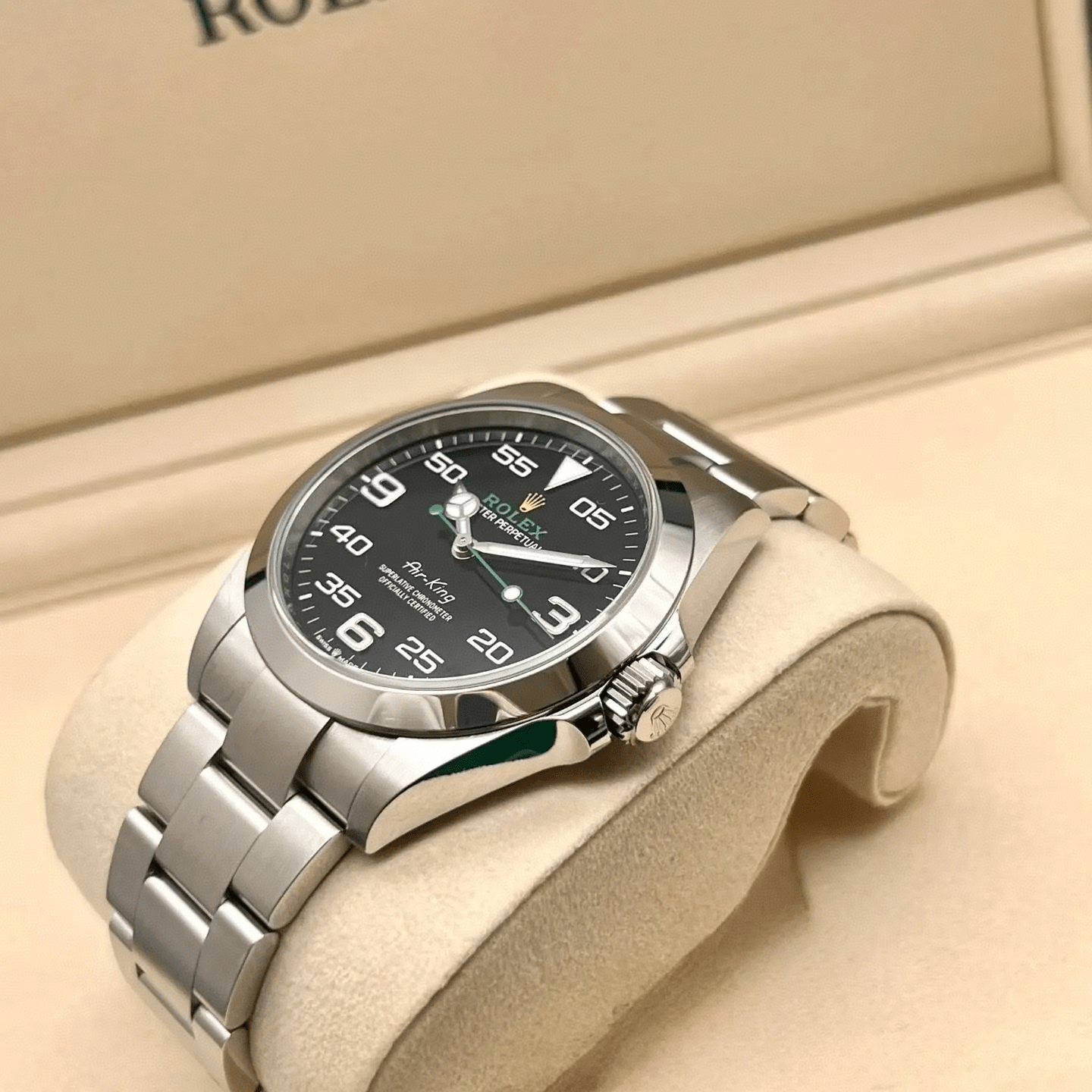 Rolex Air King side detail Rolex Air King side detail