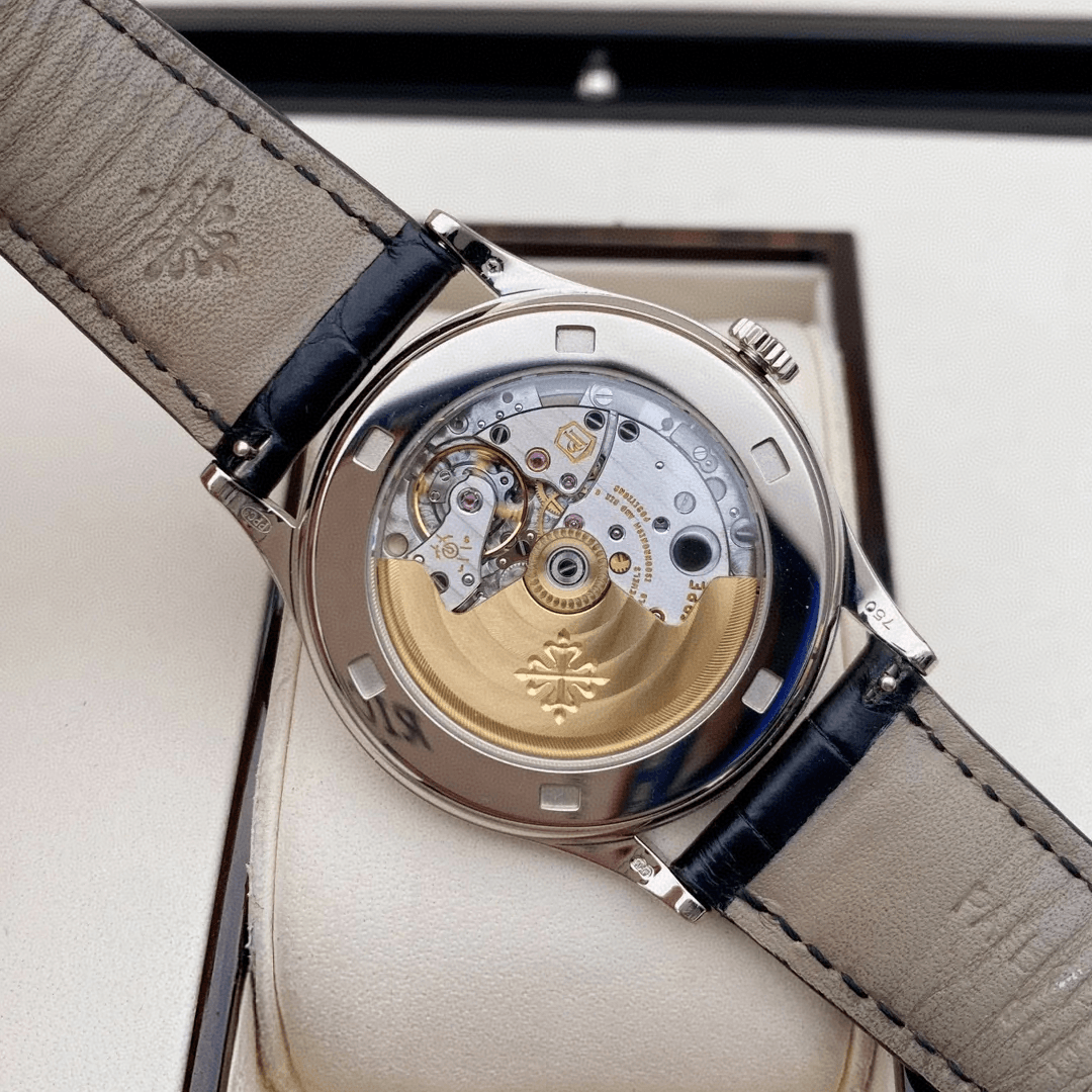 5296G-010 patek transparent case back movement view 5296G-010 patek transparent case back movement view