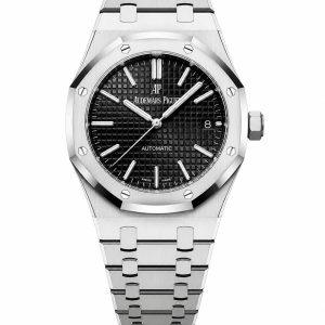 Audemars Piguet 15500ST 41mm steel watch white background shot, clean full view luxury timepiece to instantly lift your fashion status for all occasions