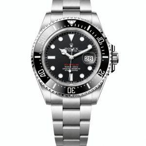 Rolex Sea-Dweller 126600 single red studio product shot on pure white background