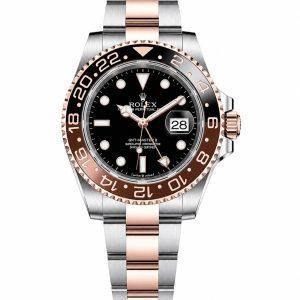 Rolex 126711CHNR watch two-tone root beer GMT 40mm clean studio shot, luxury statement piece to boost personal aura